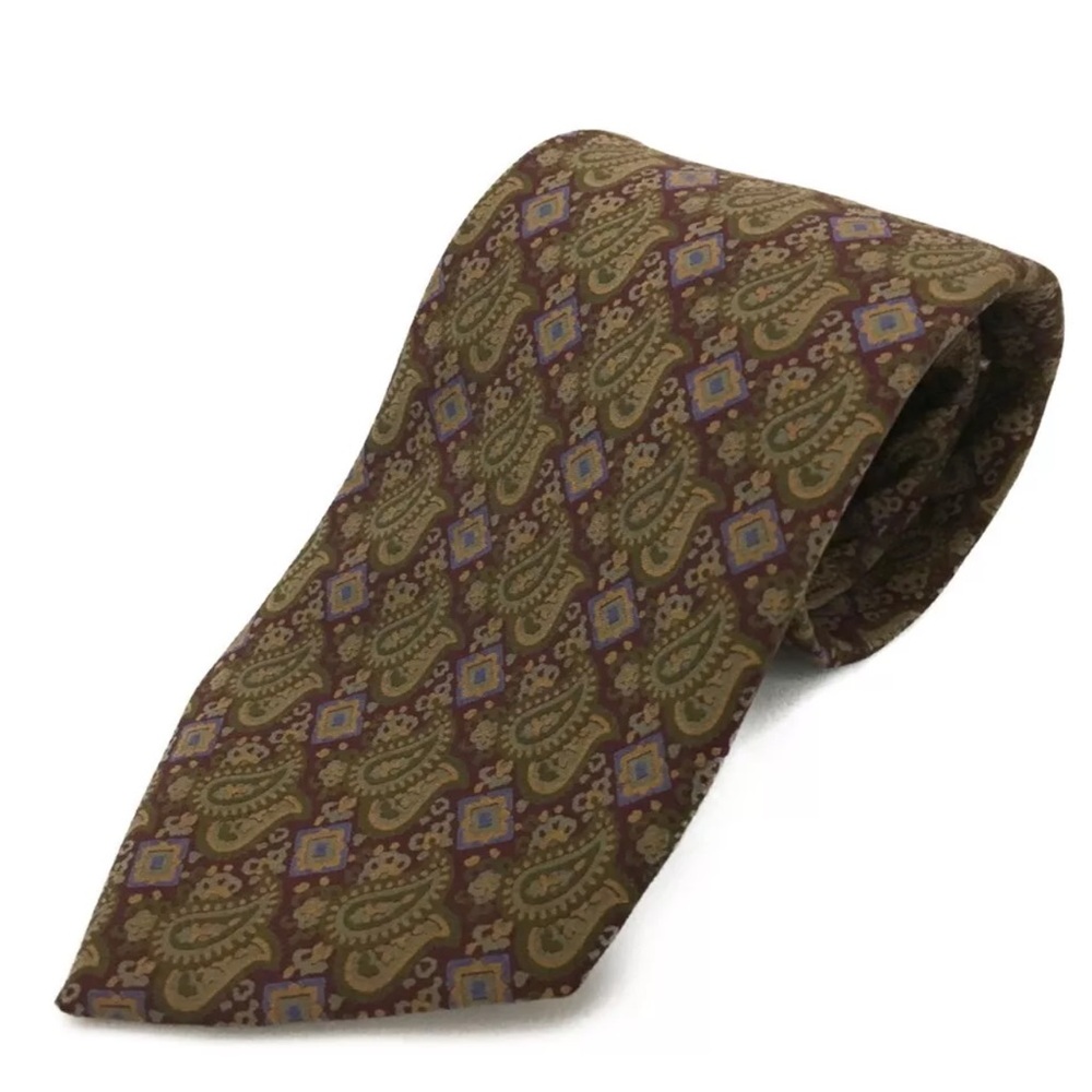 AUTH Christian Dior Paisley Pattern 100% Silk Tie - Picture 1 of 7